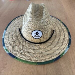 Sasquatch The Legend Straw Sun Hat Yeti Bigfoot Wide Brim Unisex Vacation Cowboy